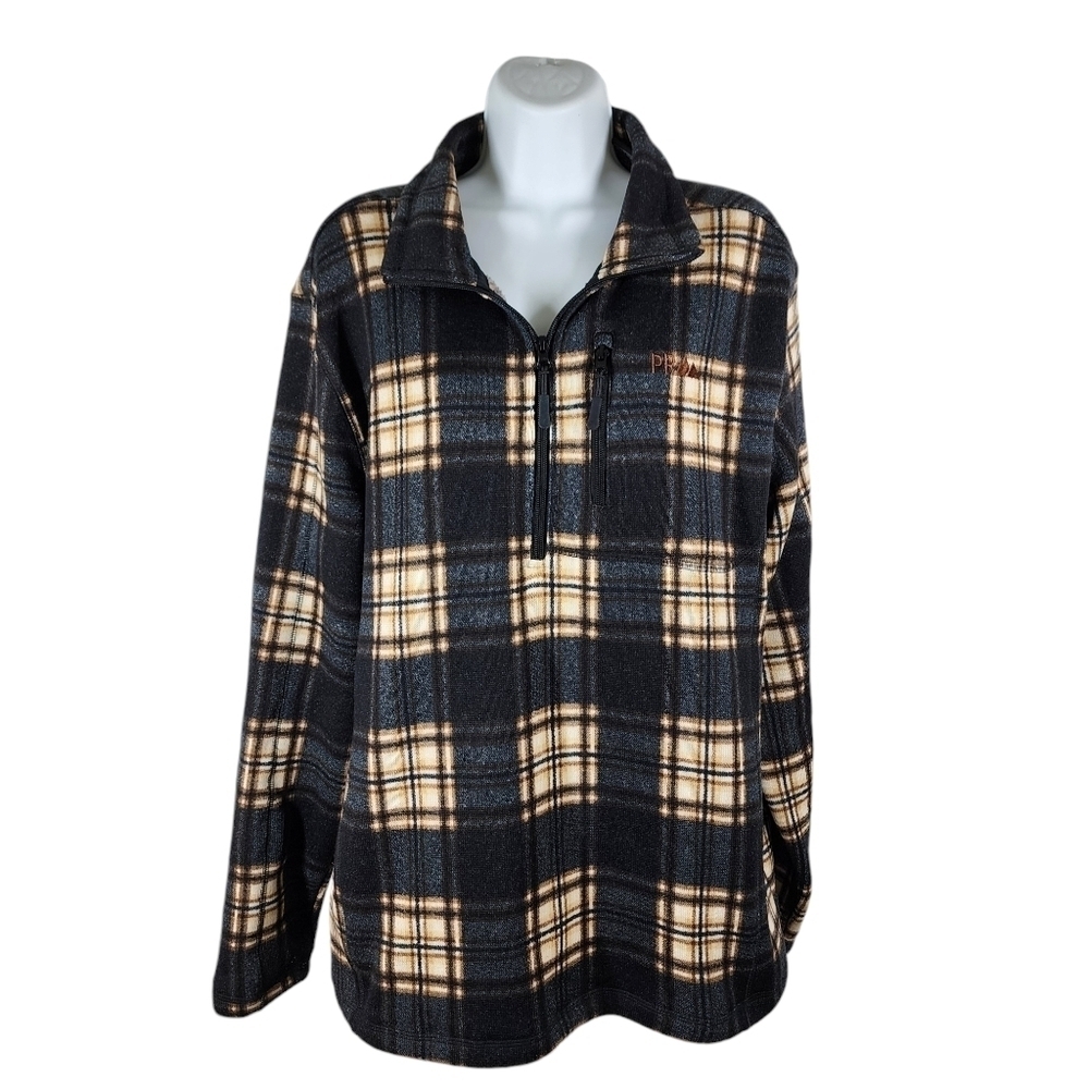 POWDER RIVER OUTFITTERS PLAID HALF ZIP PULLOVER